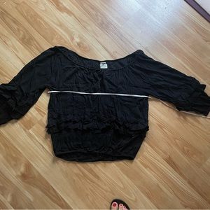 Adorable Denim & Supply Ralph Lauren Black RL Boho Top - Sz S